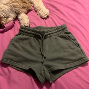 Aritzia Green Sweatshorts